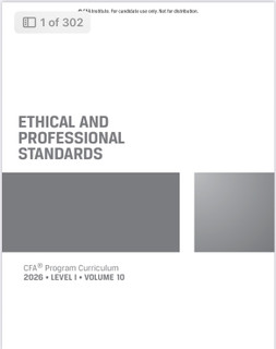 فایل PDF اصلی کتاب ETHICAL AND PROFESSIONAL STANDARDS - CFA Program Curriculum 2026 - LEVEL 1 - VOLUME 10